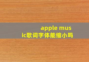 apple music歌词字体能缩小吗